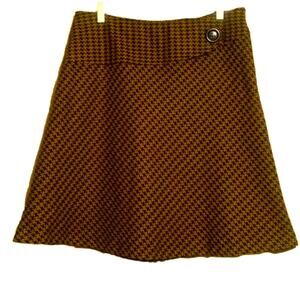 Y2K, Twee, houndstooth mini skirt green and black asymmetrical Waist, Size 10
